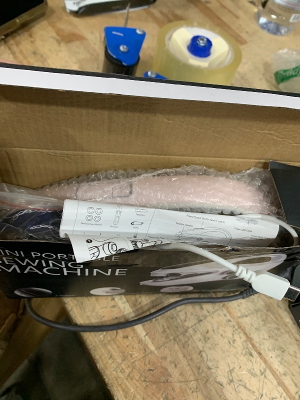 Photo 1 of Handheld sewing machine, portable, mini sewing machine, easy to use, electric sewing machine?fast sewing speed, suitable for sewing clothes, fabric, DIY Home sewing machine for beginners?Neon Pink?