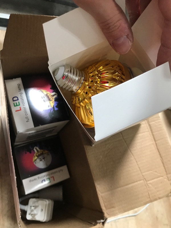 Photo 1 of MIKWOAB 4 Pack Colorful Magic Rotating Ball Light, LED Plug in Disco Ball Light, RGB Disco Light Bulb, Party Lights Dj Disco Lights with Sockets for Home Room Dance Parties Bar Karaoke