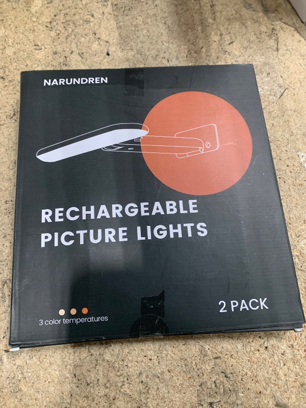 Photo 1 of 2 Pack Picture Lights Battery Operated with Remote, Rechargeable Picture Lights for Wall, 3CCT&Brightness Dimmable,300 LM, Sticker/Screw Installation, Art Light for Gallery, Artwork, Black
