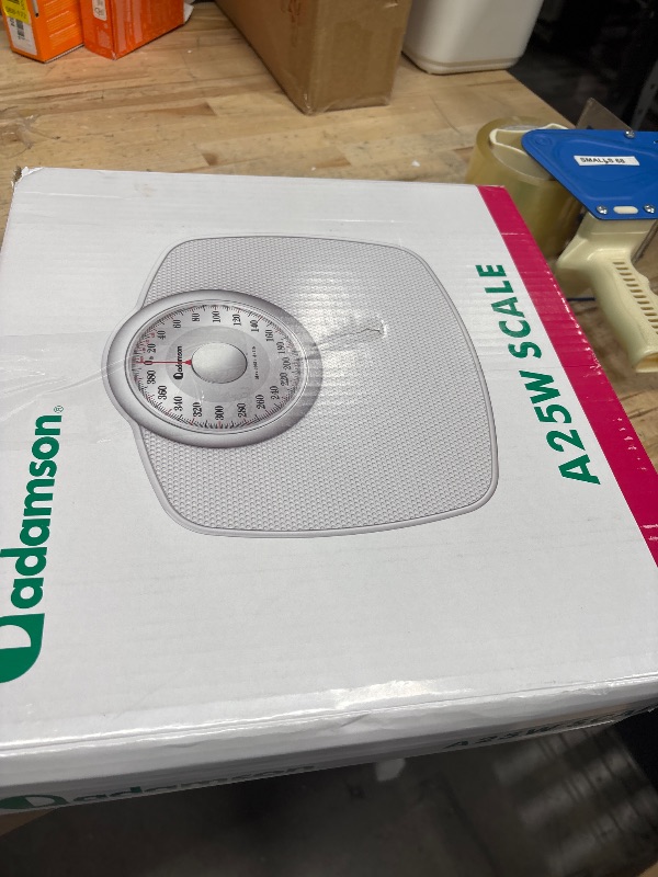 Photo 1 of Adamson A25 Scales for Body Weight - Up to 400 LB - 5.3" Dial on 12.4" x 12" Platform - Anti-Skid Rubber Surface - High Precision Bathroom Scale Analog - Durable with 20-Year Assurance - Full White