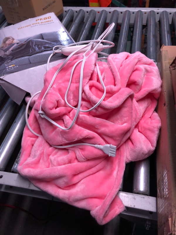 Photo 1 of 50"×60" Heated Blanket Electric Throw,10 Fast Heating Levels&8h Auto Off&Overheat Protection, Machine Washable ETL Two-Sided Flannel Electric Blanket Throw, Pink