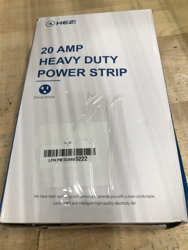 Photo 1 of 20Amp Power Strip Surge Protector, Durable Metal 8-Outlet with Heavy Duty 20 Amp 6Ft 12 Gauge Extension Cord, for Garage, Workshop & Industrial Use with 6-20R T-Slot Outlets, 4800J