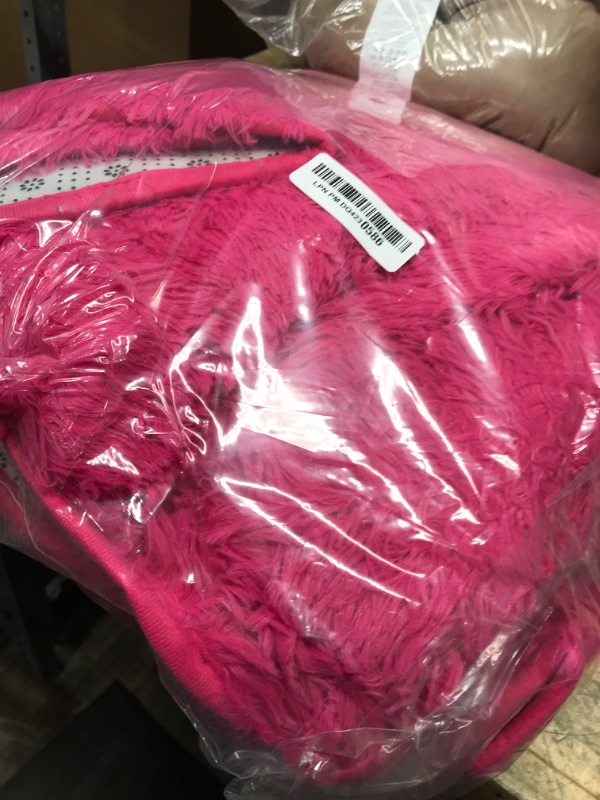 Photo 1 of OLANLY Hot Pink Round Rugs for Bedroom - Machine Washable, 6x6 Feet Circle Area Rugs for Living Room, Soft and Fluffy Shaggy Carpet for Teen Girls and Boys, Dorms, Nursery Rooms, Home Decor Aesthetic