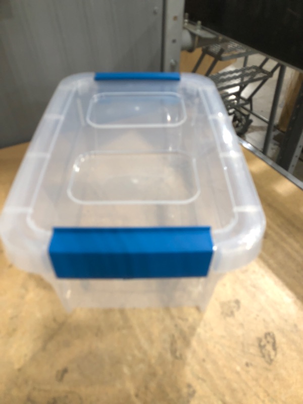 Photo 1 of Tribello Clear Plastic Storage Bins with Lids Stackable Storage Bins (15 Quart)