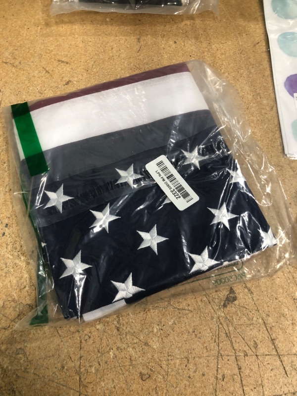 Photo 1 of American Flag 2.5x4 ft Deluxe Super Tough Series, 100% in USA, Heavy Duty Spun Polyester, All Weather US Flag High Wind with Embroidered Stars, Sewn Stripes, Durable United States Flag Outdoor Outside