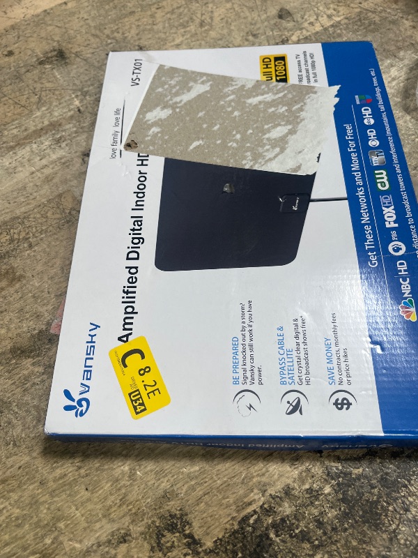 Photo 1 of ** PARTS ONLY** TV Antenna Indoor, Digital Amplified Indoor HDTV Antenna, 1080p VHF UHF Television Local Channels Detachable Signal Amplifier and 16.5ft Long Coax Cable