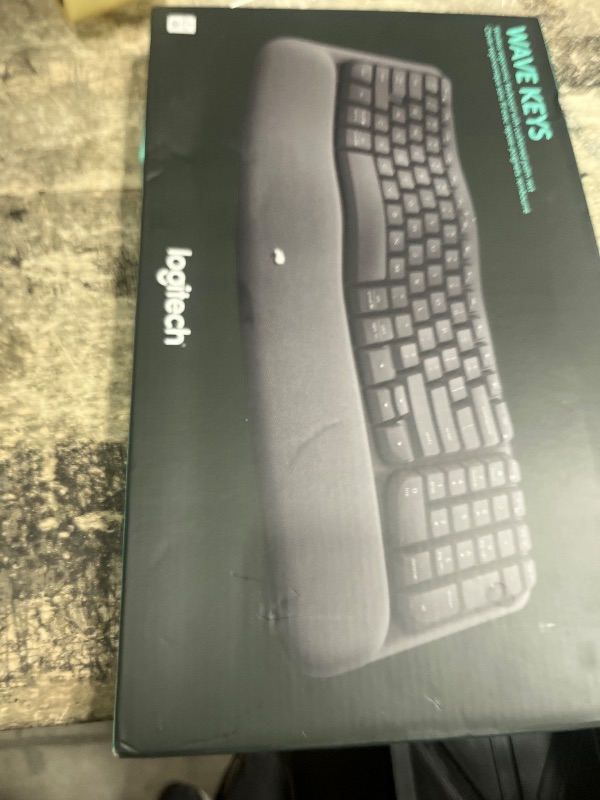 Photo 1 of Logitech Wave Keys Wireless Ergonomic Keyboard with Cushioned Palm Rest, Comfortable Natural Typing, Easy-Switch, Bluetooth, Logi Bolt Receiver, for Multi-OS, Windows/Mac - Graphite
