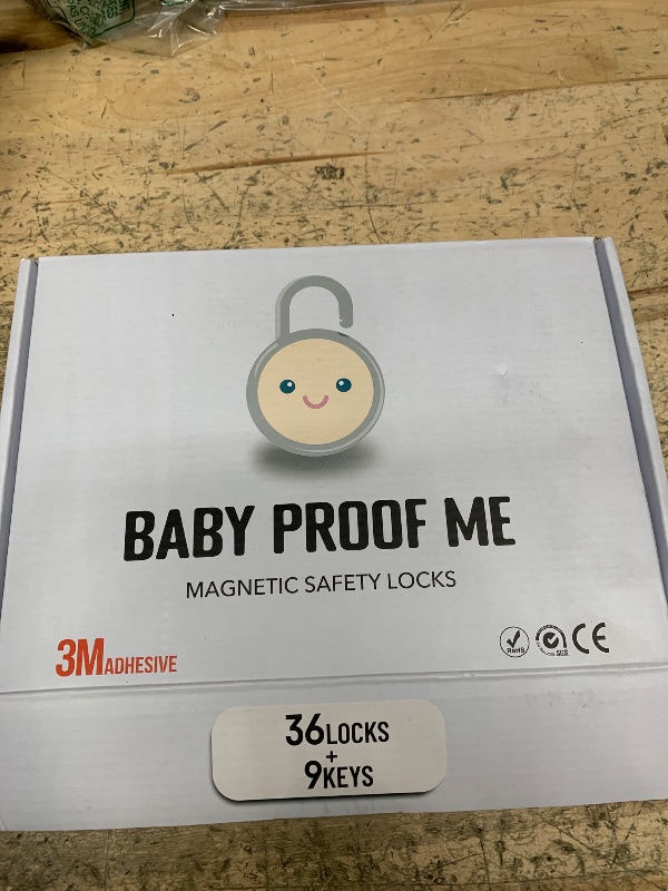 Photo 1 of BABY PROOF ME Pack of 36 Magnetic Baby Cabinet Locks for Child Safety with 9 Keys, 3M Adhesive Easy Installation, Baby Proofing Magnetic Locks for Cabinets and Drawers