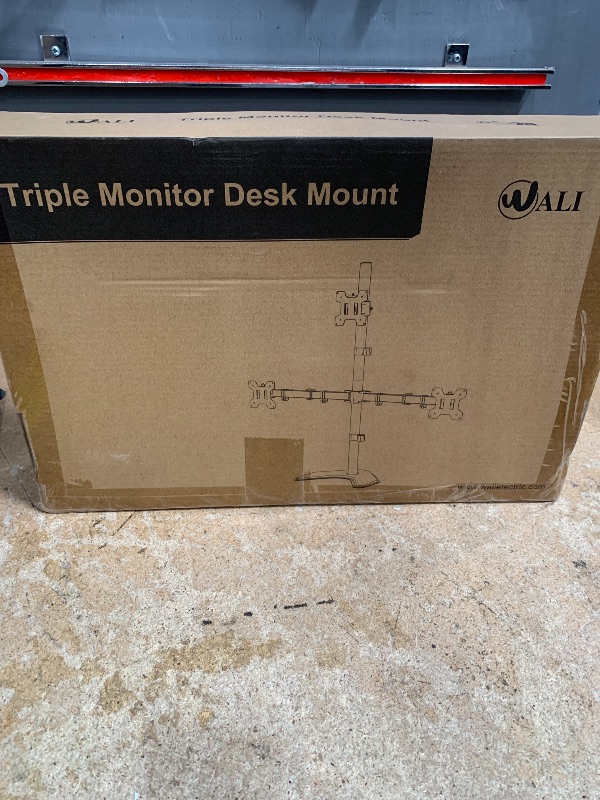 Photo 1 of VIVO Triple LCD LED Computer Monitor Desk Stand, Free Standing Heavy Duty Fully Adjustable Mount for 3 Screens up to 30 inches STAND-V003E
