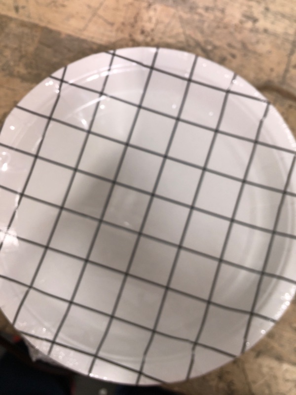 Photo 1 of Baatogoo Paper Plates 7 Inch, 24 Count Disposable Grid Round Heavy Duty Paper Plates for Birthday Grad Party Baby Shower Wedding Picnic
