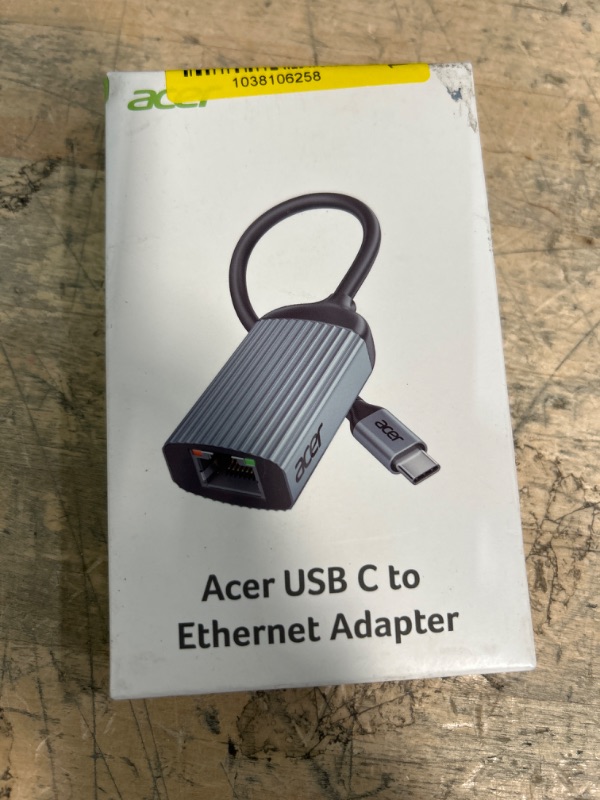 Photo 1 of Acer USB C to Ethernet Adapter, RJ45 to Type C Ethernet Converter(Thunderbolt 3/4 Compatible), 1Gbps Aluminum USB-C LAN Adapter for Laptop, MacBook Pro/Air, iPad Pro, iPhone 15/16, Dell XPS-Grey