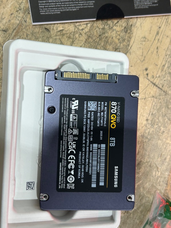 Photo 1 of SAMSUNG 870 QVO SATA III SSD 8TB 2.5" Internal Solid State Drive, Upgrade Desktop PC or Laptop Memory and Storage for IT Pros, Creators, Everyday Users, MZ-77Q8T0B