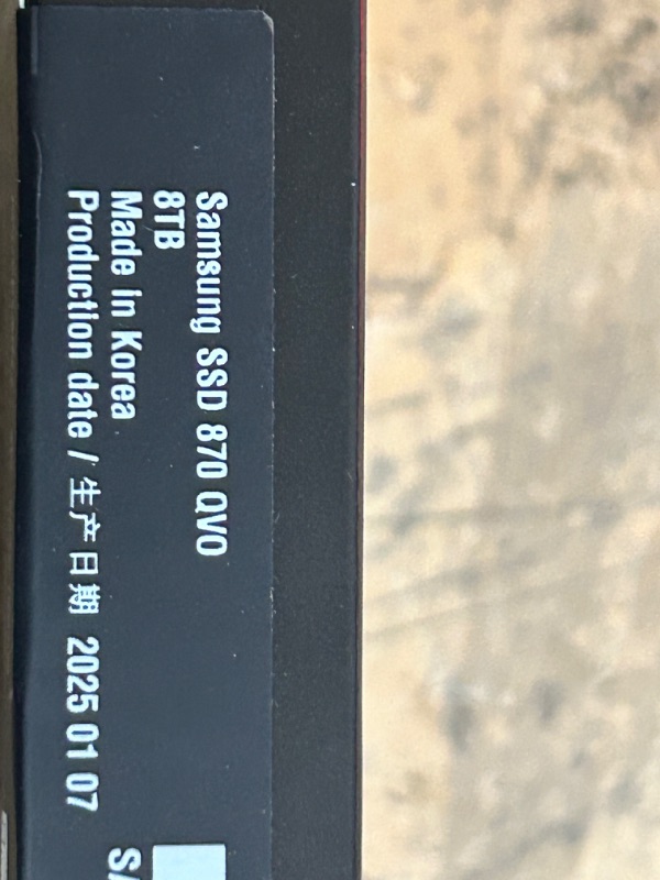 Photo 1 of SAMSUNG 870 QVO SATA III SSD 8TB 2.5" Internal Solid State Drive, Upgrade Desktop PC or Laptop Memory and Storage for IT Pros, Creators, Everyday Users, MZ-77Q8T0B