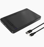 Photo 1 of 2.5-inch Hard Drive Enclosure, SATA to USB 3.0 Adapter Tool-Free External Hard Drive Case, Supports UASP SATA III, Optimized for 2.5-inch SSD/HDD, Black
