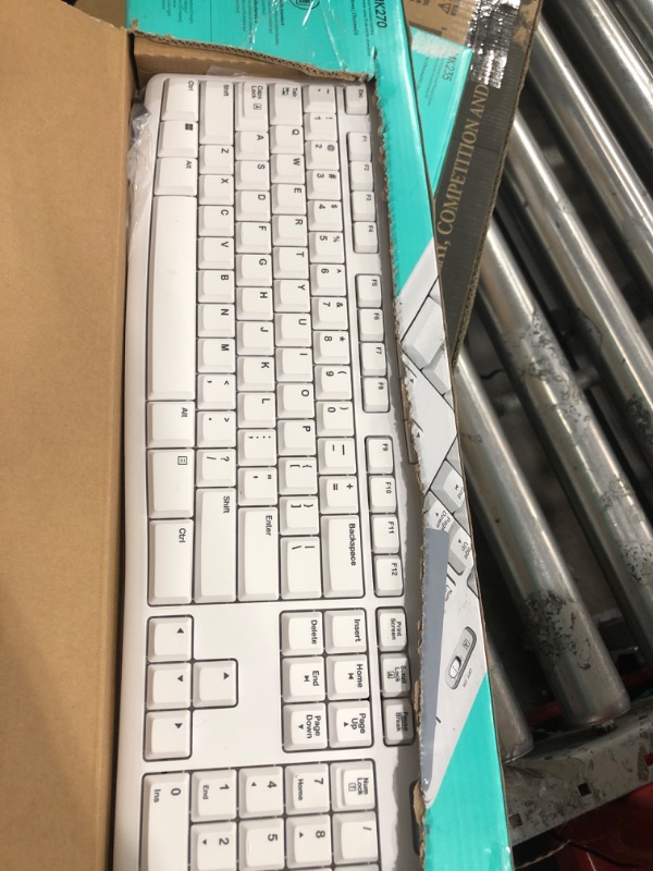 Photo 1 of Logitech MK270 Wireless Keyboard and Mouse Combo for Windows, 2.4 GHz Wireless, Compact Mouse, 8 Multimedia and Shortcut Keys, 2-Year Battery Life, for PC, Laptop - Off White