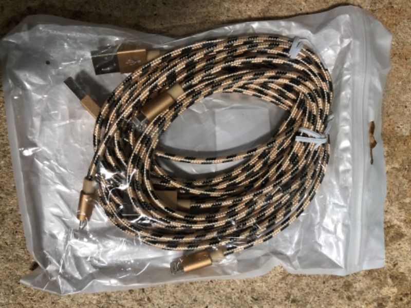 Photo 1 of 3 pack lightning cable iphone 3 sizes color tan and black