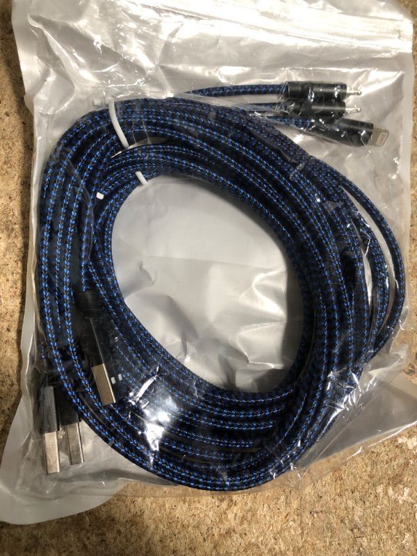 Photo 1 of 3 pack lightning cable for iphones 3 different sizes color blue