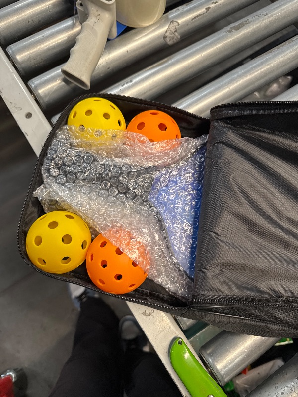Photo 1 of (FAIR) Bueuo Pickleball Paddles Set of 2,Pickleball Paddle Made with Fiberglass and Honeycomb Polypropylene - Includes 2 Paddles, 4 Balls, and 1 Pickleball Paddle Bag, Pickleball Gifts Blue