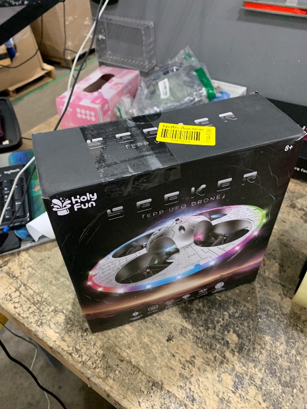 Photo 1 of Foam Drone RC UFO for Kids and Beginners, Remote Control Airplane with Light, RC Plane Helicopter with Auto Hovering and 2 Batteries (15 Mins)