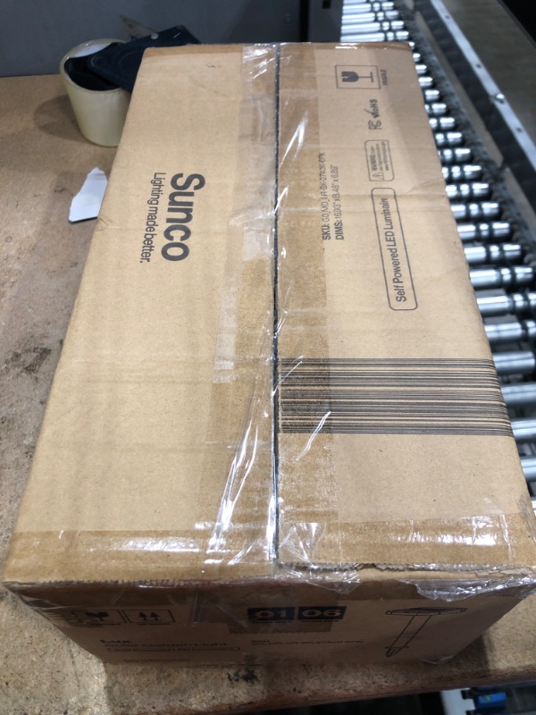 Photo 1 of Sunco 6 Pack 2W LED Square Solar Pathway Walkway Driveway Backyard Patio Garden Outdoor Residential Super Bright Light, 120 Lumens, 2CCT 2700K Soft White/4000K Cool White, Dimmable, 3.7V.