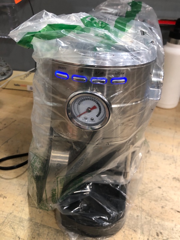 Photo 1 of CASABREWS CM5418 Espresso Machine 20 Bar, Compact Espresso Maker with Steam Milk Frother, Stainless Steel Coffee Machine with 34oz Removable Water Tank for Cappuccino, Latte, Silver