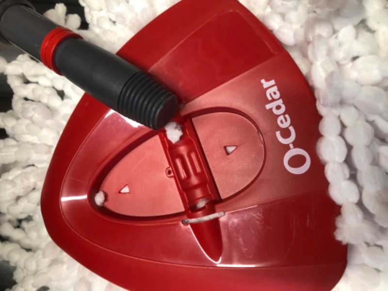 Photo 1 of ***HEAVILY USED AND DIRTY - MISSING PART THAT CONNECTS MOP END TO MOP HANDLE - SEE PICTURES***
O-Cedar EasyWring Microfiber Spin Mop, Bucket Floor Cleaning System, Red, Gray, Standard