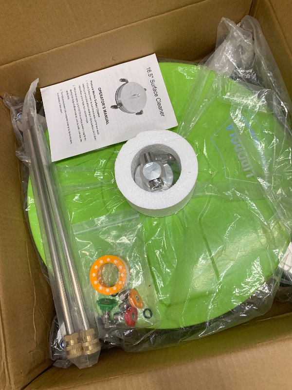 Photo 1 of 16.5" Pressure Washer Surface Cleaner with 4 Wheels - Coated Green Stainless Steel Surface Cleaner for Pressure Washer Attachment for Concrete