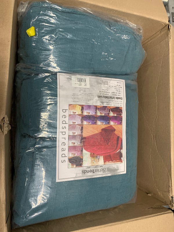 Photo 1 of Better Trends Bedspread 100% Cotton Chenille Bedspreads Coverlet King Size 120" X 110", Teal Medallion Pattern 1 Piece Soft Lightweight Tufted All Season Bedding Ashton Collection