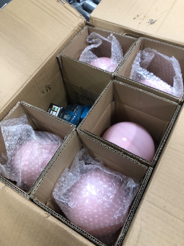 Photo 1 of **BULBS ONLY** BOKT 5 Light Gold Globe Sputnik Chandelier Modern Pink Glass Sputnik Pendant Lights Kitchen Island Mid Century Vintage Brushed Brass Ball Chandelier Light Fixture for Bedroom Dining Living Room