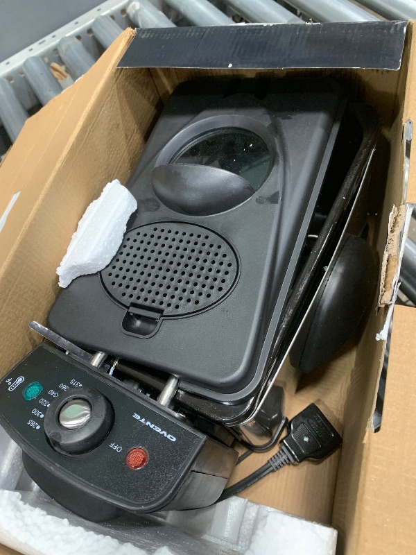 Photo 1 of **used item, needs cleaning** OVENTE Electric Deep Fryer 2 Liter Capacity, 1500 Watt Lid with Viewing Window and Odor Filter, Adjustable Temperature, Removable Frying Basket and Easy to Clean Stainless Steel Body, Silver FDM2201BR