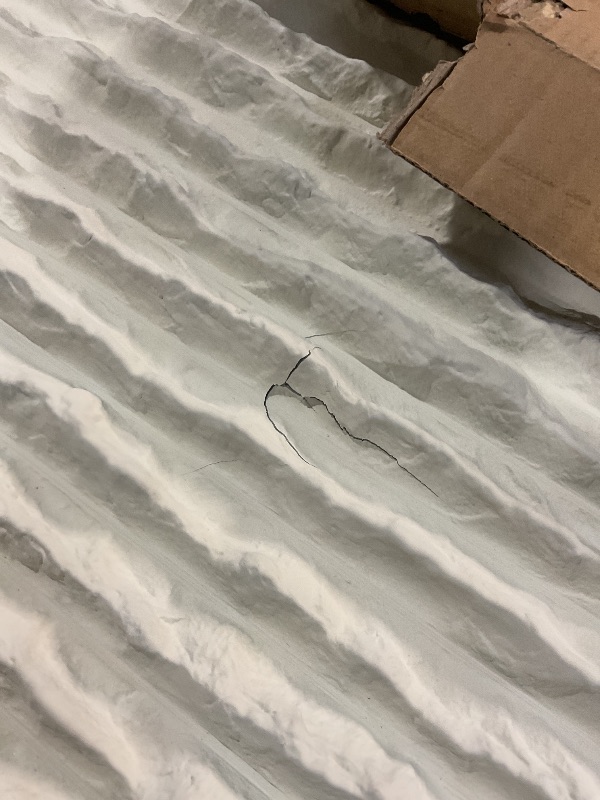Photo 1 of (Used)(damaged)KASARO 3D Panels for Interior Wall Decor, Faux Stone PU Wall Panels, Decorative Textured Flowstone Wall Covering Panels, 47.24" x 23.62" Waterproof, Bedroom Hotel Office Shop, White, 3 Pack
