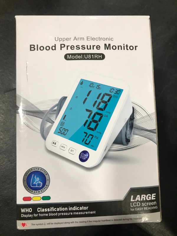 Photo 1 of Blood Pressure Monitor-Automatic Blood Pressure Machine XL Cuff for Big Arms 13-21”-Medium/Large Cuff 9"-17" Extra Large Backlit LCD Two User 1000 Mem (Blue