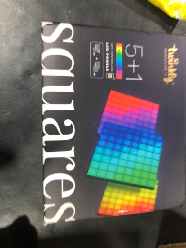 Photo 1 of Twinkly Squares Starter Kit, RGB LED Panels Kit, Including 1 Main Panel and 5 Extension Panels, Compatible with HomeKit, Alexa and Google Home, Gaming Lights and Streaming, 16M+ Colors