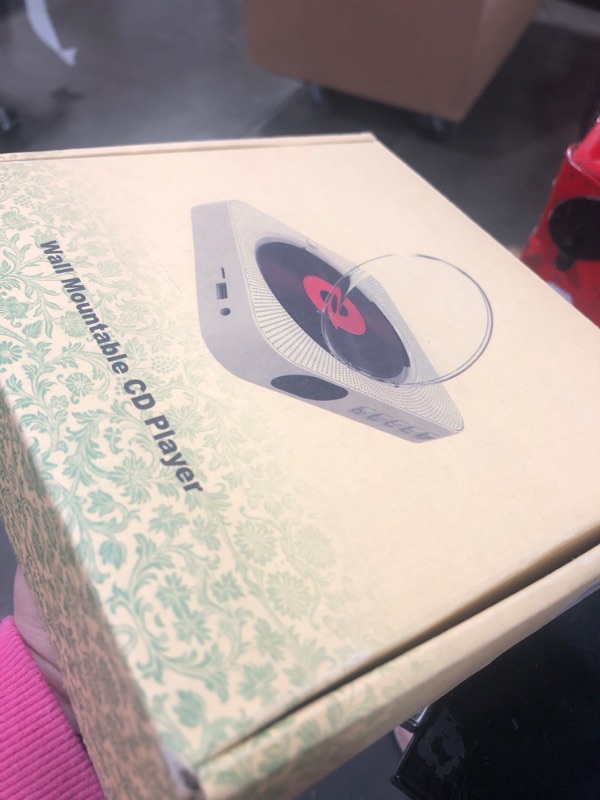 Photo 1 of MICOCIOUS Bluetooth Portable Home CD Music Player with Remote Control, Timer, Built-in Speakers and LED Display - FM Radio Boombox (White)