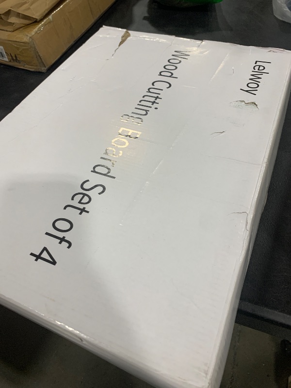 Photo 1 of Wood Cutting Boards for Kitchen, Large Cutting Board Set of 4, Wooden Cutting Boards with Juice Grooves, Chopping Board for Meat, Veggies, Easy Grip Handle (double 17x12, 12x9, 12x8 inch)