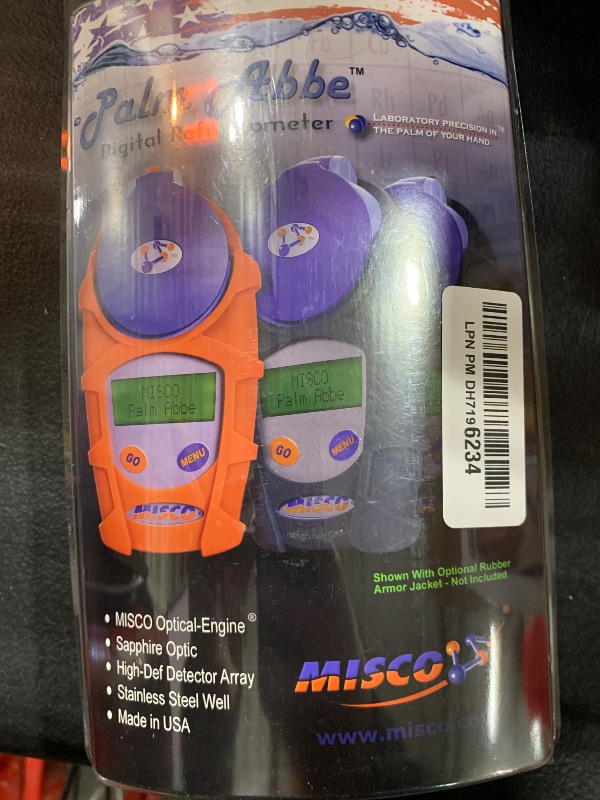 Photo 1 of MISCO PA202 Palm Abbe Digital Handheld Refractometer, Brix Scale 0-85.0, Refractive Index, Sugar Content- NO Armor Jacket