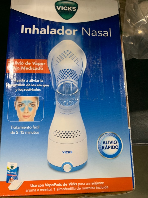 Photo 1 of Vicks Sinus Inhaler - Personal Steam Inhaler for Sinus Relief, Allergies, Congestion, Cough & Colds, Facial Steamer, Soothes Nasal & Throat Passages, Use with VapoPads (1 Included), FSA & HSA Eligible
