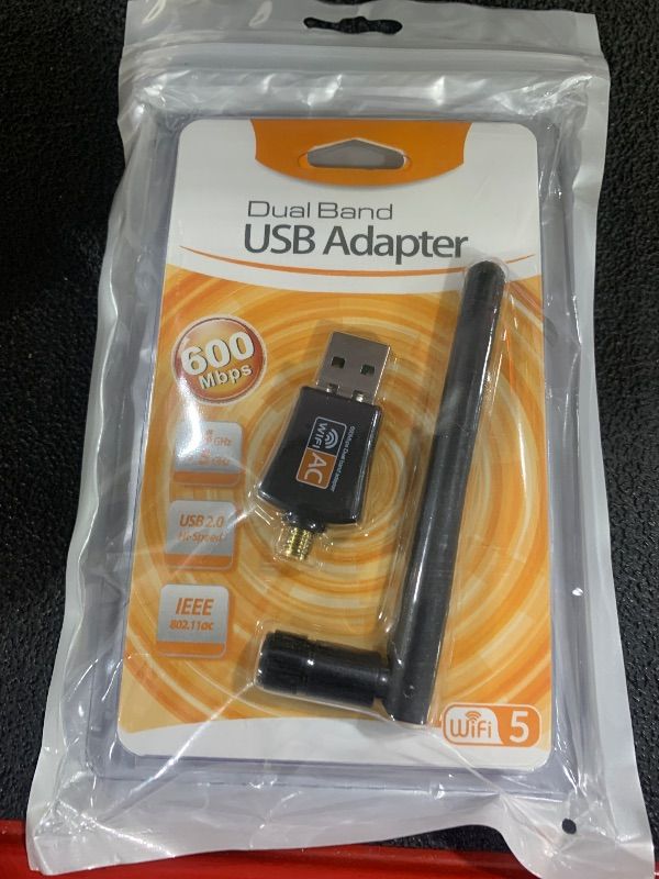 Photo 1 of AC600 Mbps Dual Band Internet USB WiFi Adapter for desktop PC 2.4/5GHz, Desktop-Laptop wifi adapter Wireless Receiver Network Dongle with Antenna, Compatible with Windows11.10/8/7/XP/VISTA, MAC, LINUX