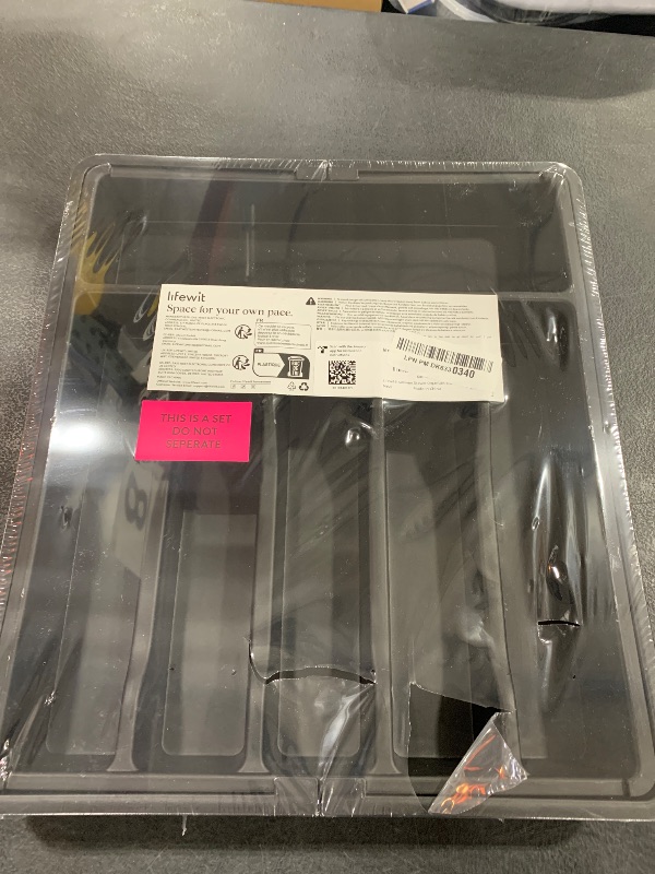 Photo 1 of Lifewit Silverware Drawer Organizer, Expandable Utensil Tray for Kitchen, BPA Free Flatware and Cutlery Holder, Adjustable Plastic Storage for Spoons Forks Knives, Large, Black