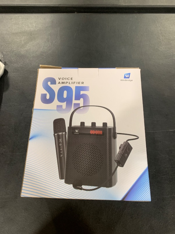 View 2 of Voice Amplifier Bluetooth 5.3 Wireless Headset Mirophone/Handheld Mic-40W Rechargeable Megaphone Personal Pa System Portable Microphone and Speaker Set, 4 Sound Effects for Teachers Presentation S95