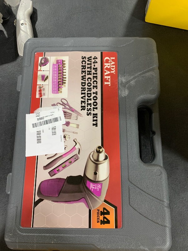 Photo 1 of Werktough 44PCS 4V Cordless Screwdriver Tool Kit Set Pink Color Tools Lady Tools Kit Home Repair Set Toolbox Hand Tool Kit Storage Case Gift Set LADYCRAFT