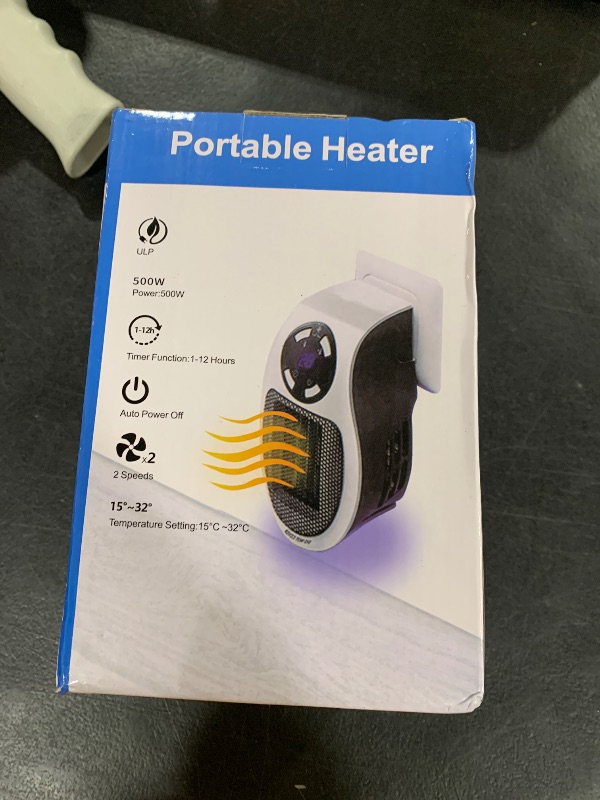 Photo 1 of Plug in heaters for indoor use - 2025 Upgraded 500W Ultra Air Heater with Thermal Protection, LED & Timer, Portable Plug in Space Heater Wall Outlet for Bedroom Bathroom