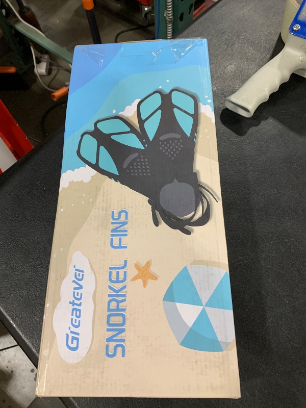 Photo 1 of Greatever Snorkel Fins Adjustable Buckles Open Heel Swim Flippers Travel Size Short Swim Fins for Snorkeling Diving Swimming Adult Men Womens