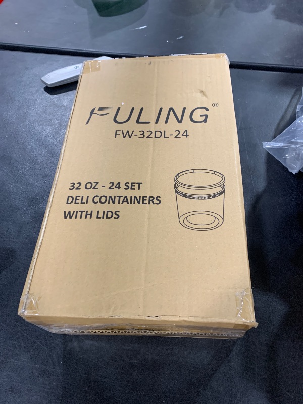 Photo 1 of 32oz Plastic Deli Containers, 24 Sets - Leakproof, Stackable, BPA Free, Microwavable, Freezer Safe