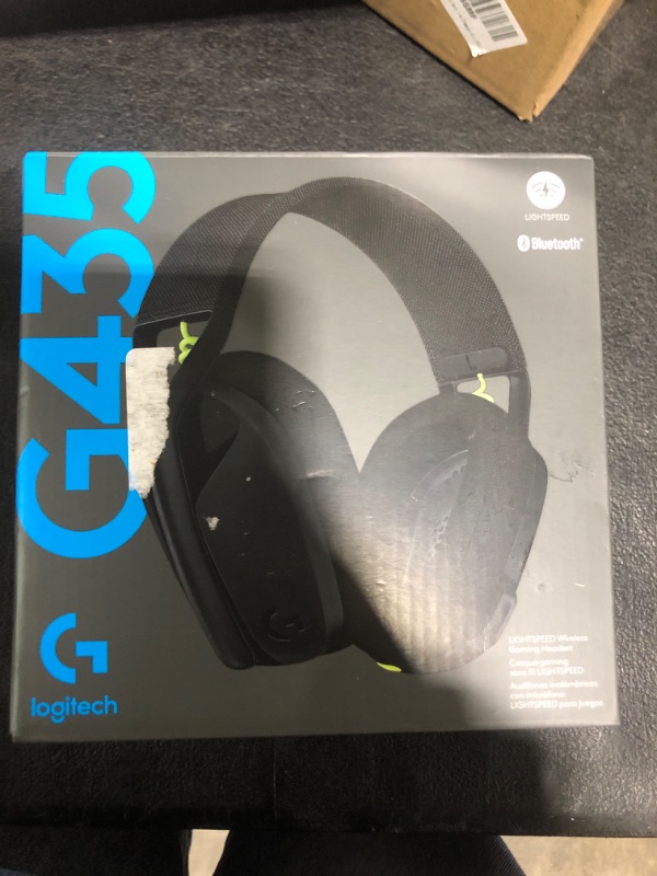 Photo 1 of Logitech G435 LIGHTSPEED Wireless Bluetooth Gaming Headset - Lightweight, built-in mics, 18h battery, compatible with Dolby Atmos, PC, PS4, PS5, Nintendo Switch, Mobile - Black