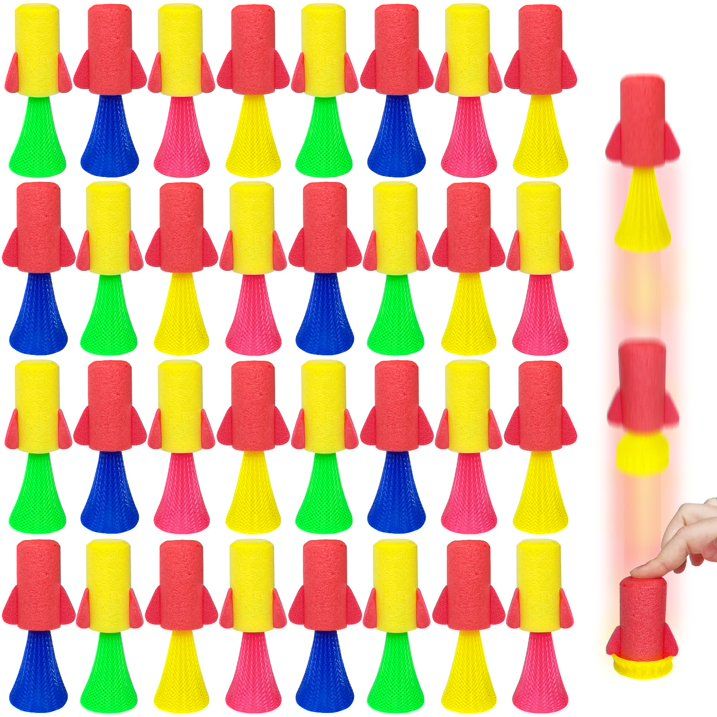 Rocket Spring Toy Xeehwb 32 PCS Jumping Rockets Popper Spring Launchers Toys for sale ...