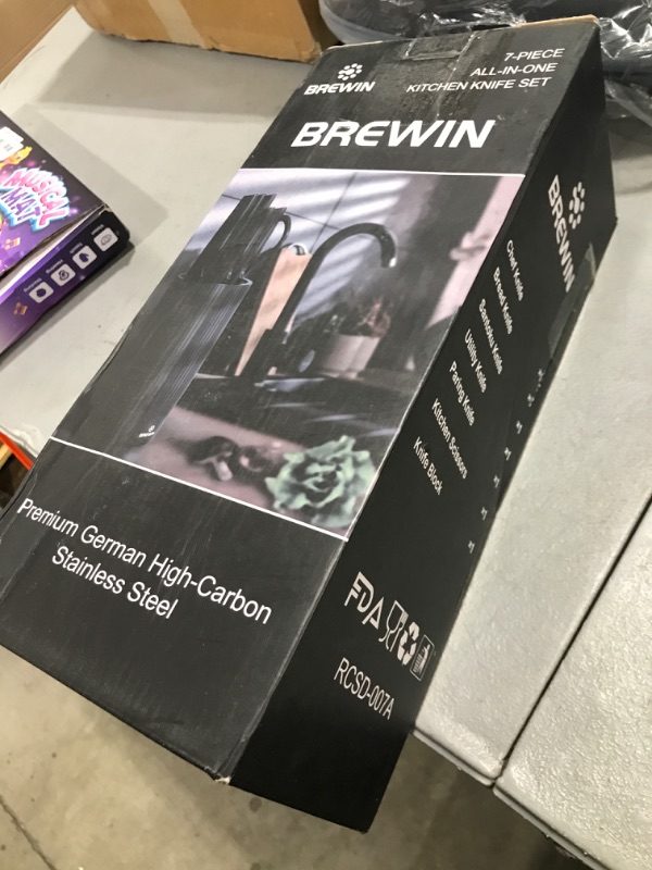 Photo 1 of Knife Set, Brewin Kitchen Knife Set, Knives Set for Kitchen, Universal Knife Block, Utility Knife Block Set, Kitchen Essentials, New Home Essentials, Apartment Essentials, Dishwasher Safe