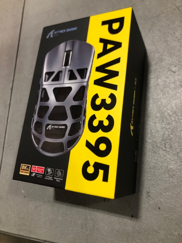 Photo 1 of R3 46g Superlight Magnesium Alloy Wireless Gaming Mouse, BT/2.4Ghz/Wired Computer Mouse, 8000Hz Wireless Polling Rate, PAW3395 26K DPI Sensor, Programmable Mice, PC/Laptop/Mac (Purple&Blue)