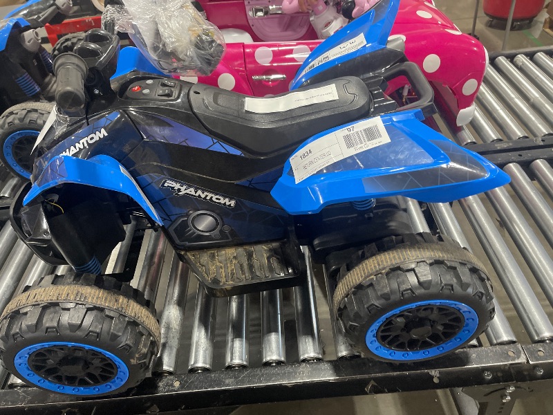 Photo 2 of 12 Volt Blue Phantom Atv Action Wheels Branded Battery Powered Rideon
