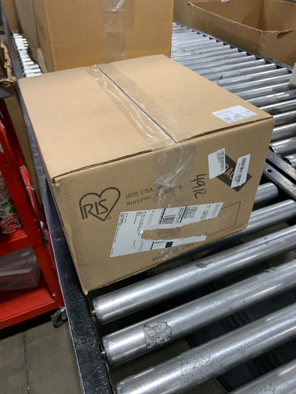 Photo 1 of IRIS USA 7 Quarts Plastic Storage Container Bin with Latching Lid, 12 Pack, Nestable Box Tote Closet Game Organization Teacher Tools Art Supplies Shoe Shoebox Stackable